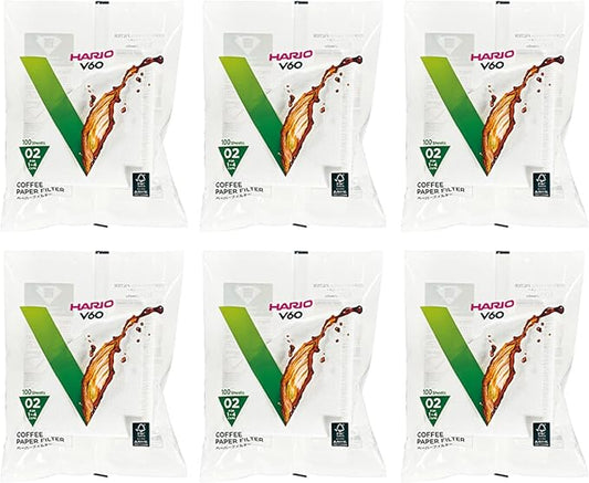 Hario V60 Paper Coffee Filter, Size 02, White, 600ct