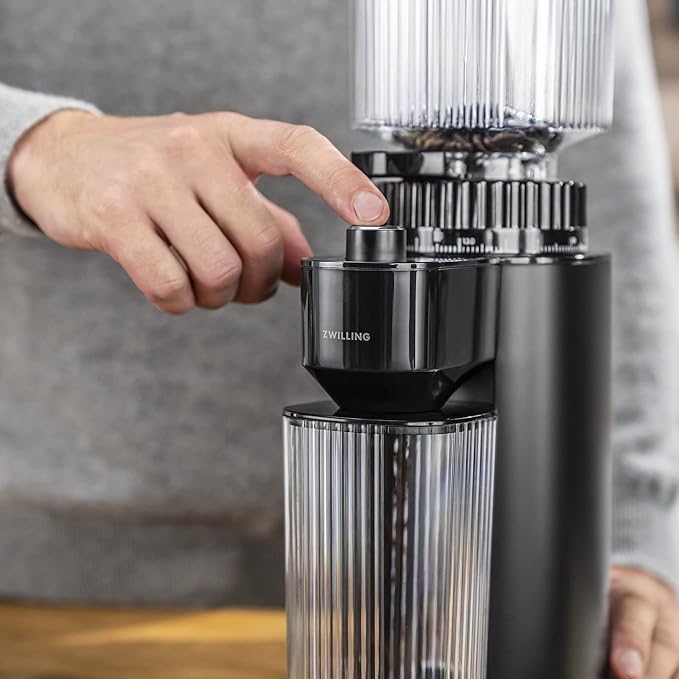 ZWILLING Enfinigy Burr Coffee Grinder Electric, 140 Coffee Grinding Options from Espresso to Drip Coffee, Black