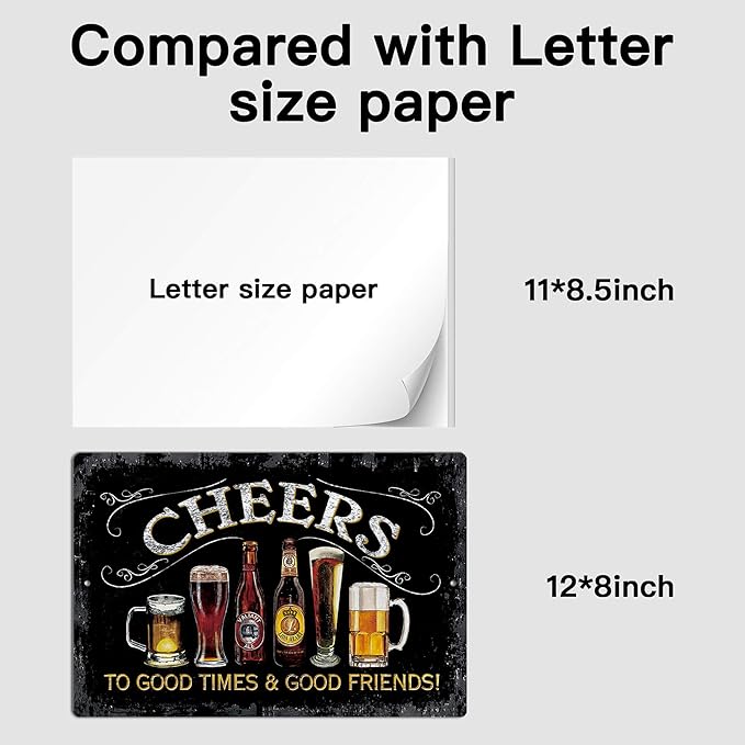 Putuo Decor Cheers Metal Tin Sign, Bar Signs For Home Bar Pub Man Cave Wall Decor To Good Times 8 Good Friends! 8"x12"