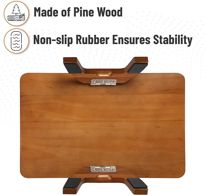 BAMBOO LAND- Couch Arm Tray, Wooden Folding Couch Armrest Table, Rectangular Clip-On Sofa Arm Tray with 360° Rotating Phone Holder