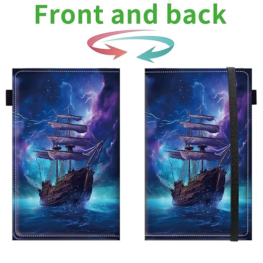 Server Books for Waitress, 5x9 Inch Waitstaff Server Order Pads, 11 Large Pockets, Cute PU Leather Waitress Book Server Wallet with Elastic Band Fit Server Apron,Purple Ship - Image 2