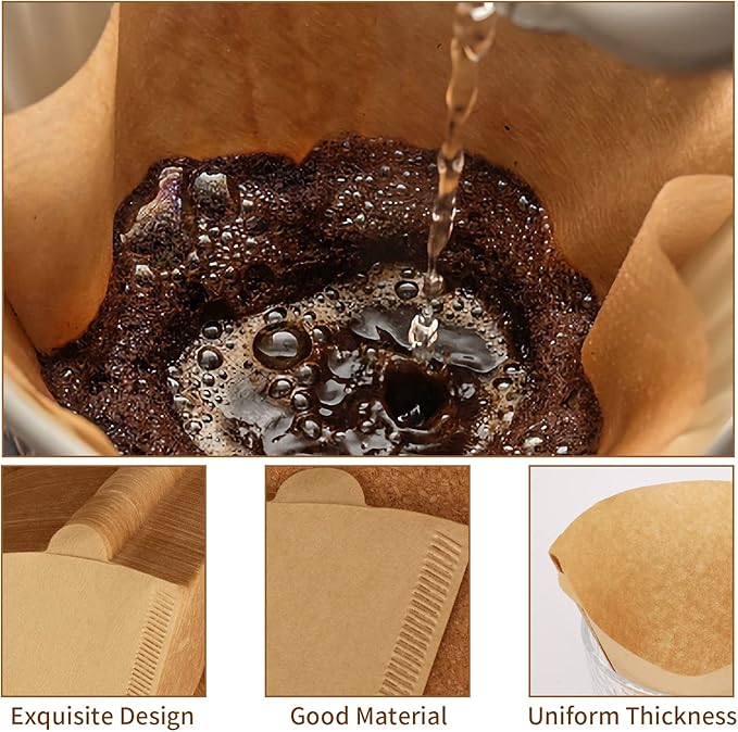 Coffee Filters #2, 500 Count Coffee Filters Natural Unbleached Disposable Coffee Filters 2 Filter Cone Paper for Coffee Makers