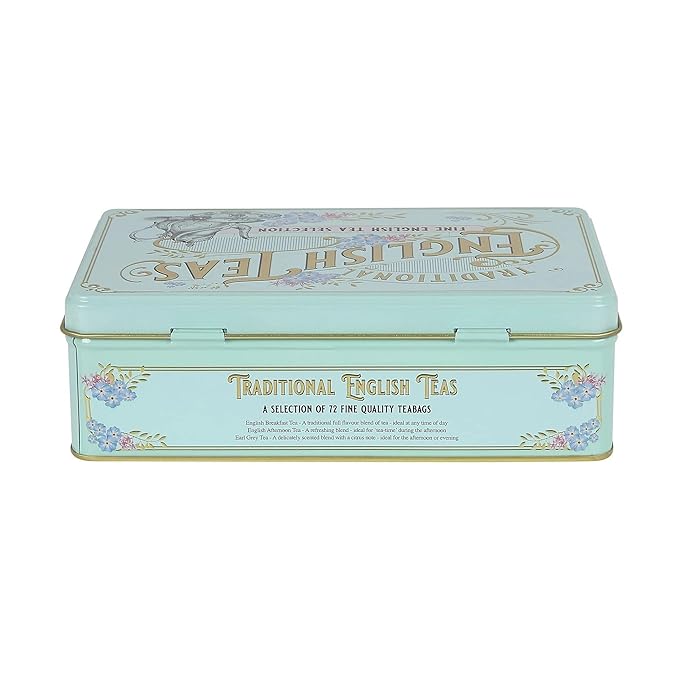 Vintage Victorian Tea Tin with 72 Assorted Fine English Teabags