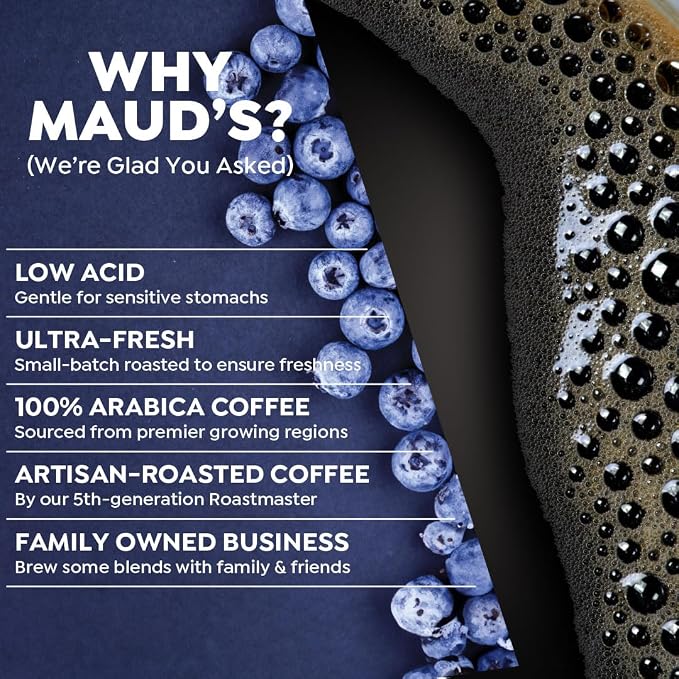 Maud's Blueberry Flavored Coffee Pods, 18 ct, Medium Roast Flavored Coffee in Single Serve Pods – 100% Arabica Beans, Compatible with Keurig K Cups Maker - Image 4