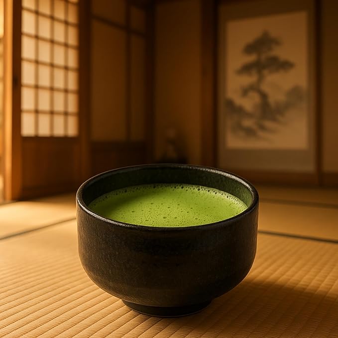 JapanBargain, Japanese Matcha Bowl Chawan Porcelain Tea Bowl for Green Tea Ceremony, Black/Red, Made in Japan