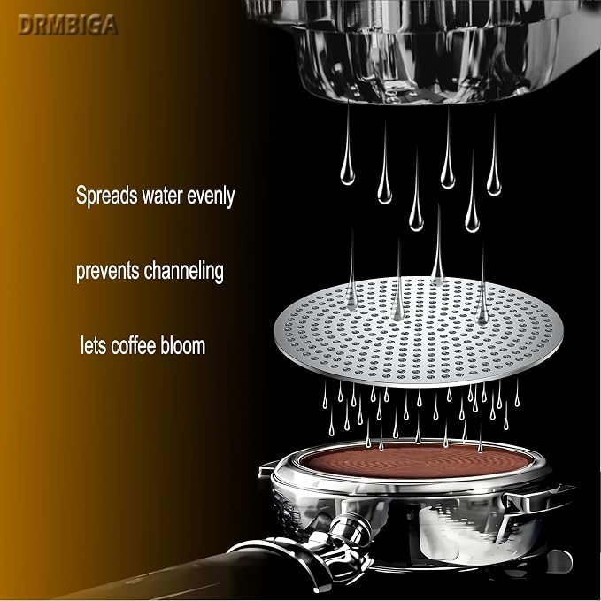 53.3mm Espresso Puck Screen 2 Pack - 3rd Gen Dual-Layer Lower Shower Screen, Reusable Metal Coffee Filter for Breville 54mm Portafilter Basket, 316 Stainless Steel Barista Tool - Image 3
