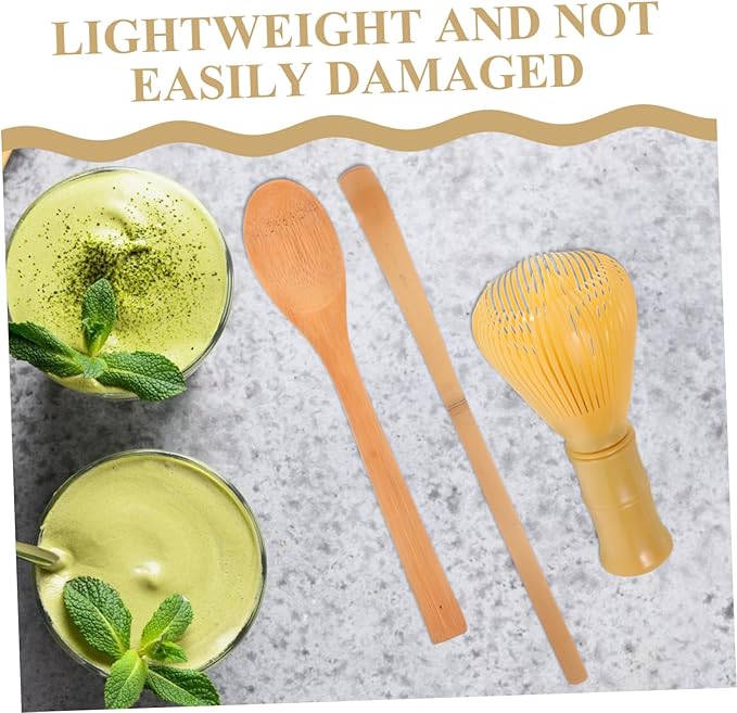 Cabilock 1Set Traditional Matcha Tool Reusable Matcha Whisk Tea Scoop Fine Mesh Strainer Filter Spoon for Home Milk Tea Shop Japanese Style Tea Accessories for Enhanced