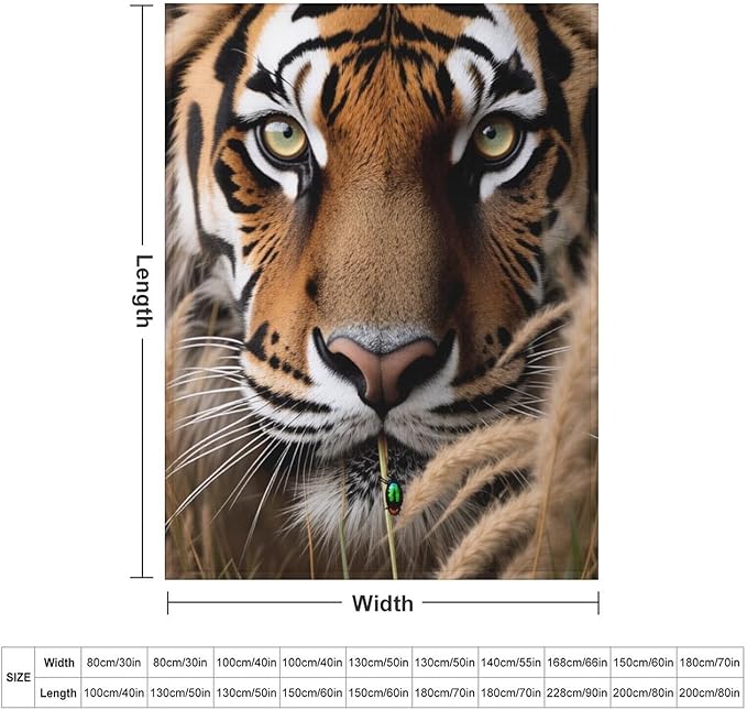 Beautiful Tiger Eye Grass Nose Super Soft Throw Blanket, Mystical Insect Brown Flannel Fleece Decorative Throw for Sofa Couch Bedroom Decor Outdoor Use 60"x80"