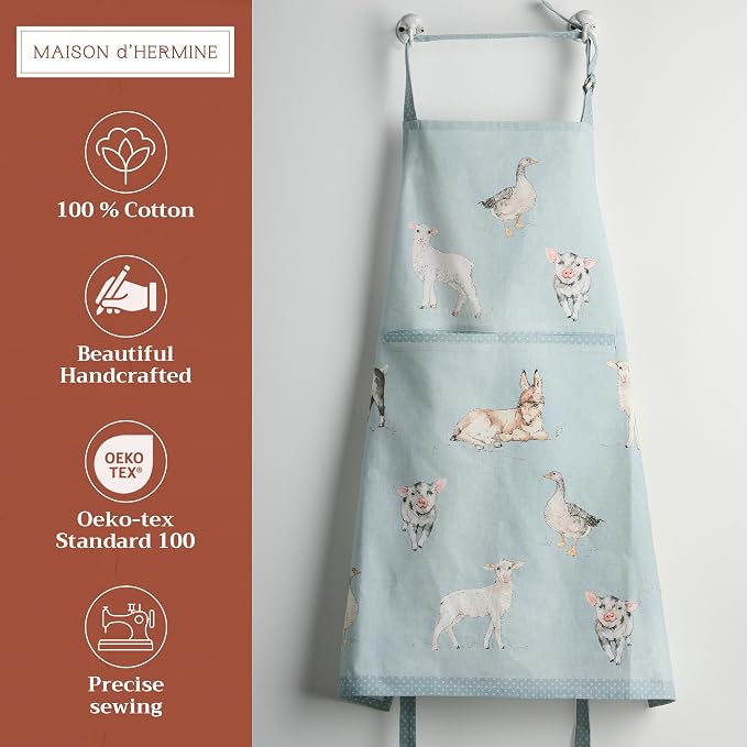 Maison d' Hermine 100% Cotton Apron for women with Pocket Kitchen Chef Apron for Men Cooking Mothers Day Gifts - Image 2