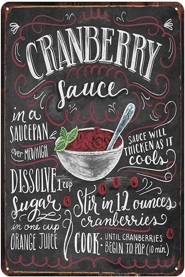 Vintage cranberry sauce Tin Sign - Retro Food Metel Sign - Wall Decor wall sign for Kitchen Bakery Cafe Restaurant by TREEPERI