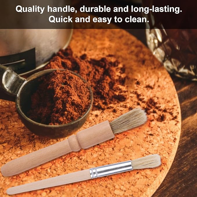 8pcs Coffee Cleaning Brush Set, Espresso Machine & Grinder Cleaning Brushes Long Handle Flexible Brush Cleaner and Scoop Tool for Clean Coffee Maker Grinder Brew Head and Barista Accessories