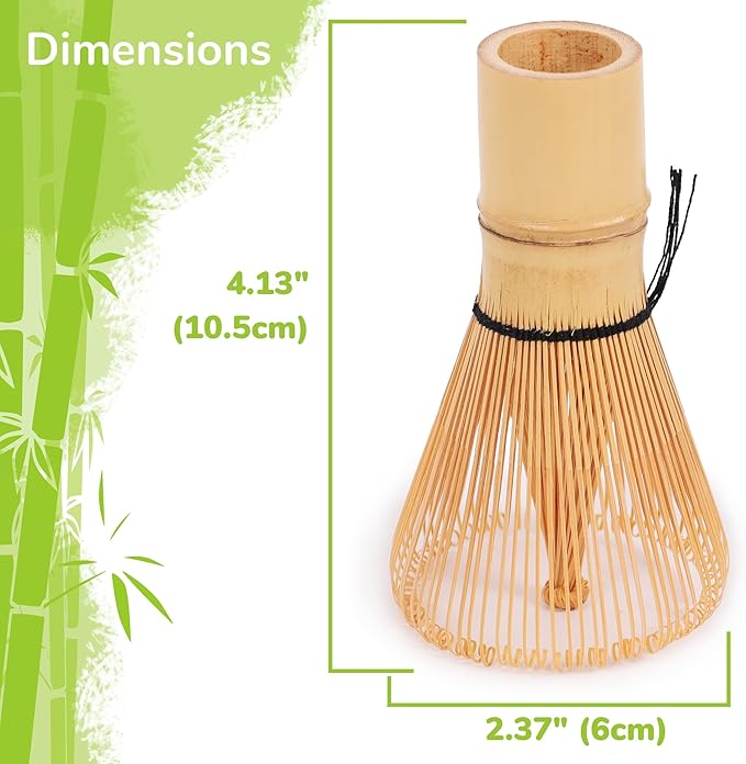 BambooMN Matcha Tea Set - Matcha Whisk (Chasen), Scoop (Chashaku), Deep Scoop, Traditional Japanese Style - 2 Sets