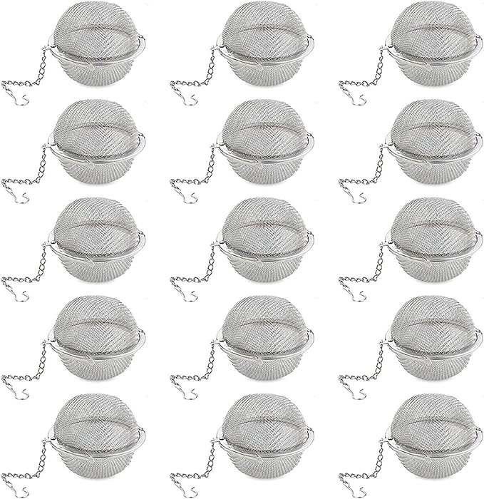 Loose Leaf Tea Steeper, Tea Ball Infusers for Loose Tea,Extra Fine Mesh Tea Strainer Tea Diffusers,Stainless Steel Tea Filter for Brew Leaf Tea Flavoring Herbal Spices Seasonings (15)