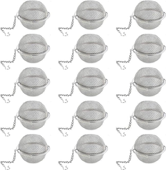 Loose Leaf Tea Steeper, Tea Ball Infusers for Loose Tea,Extra Fine Mesh Tea Strainer Tea Diffusers,Stainless Steel Tea Filter for Brew Leaf Tea Flavoring Herbal Spices Seasonings (15)