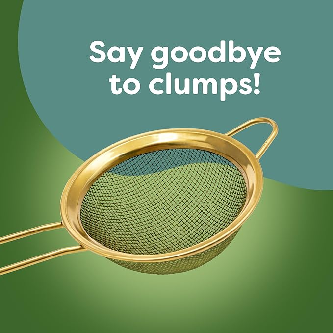 Harmony Leaf Matcha Sifter, Fine Mesh Stainless Steel Strainer for Matcha Powder, Prevents Clumps for Smooth Tea, Multi-Use Sifter for Baking, Tea, and Coffee