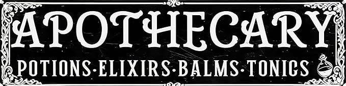 Vintage Tin Sign Retro Metal Apothecary Signs For Home Decor Stylish Wall Art Plaques Gift For Home Bathroom Kitchen And Gothic Wall Decor In Every Room 4x16 In