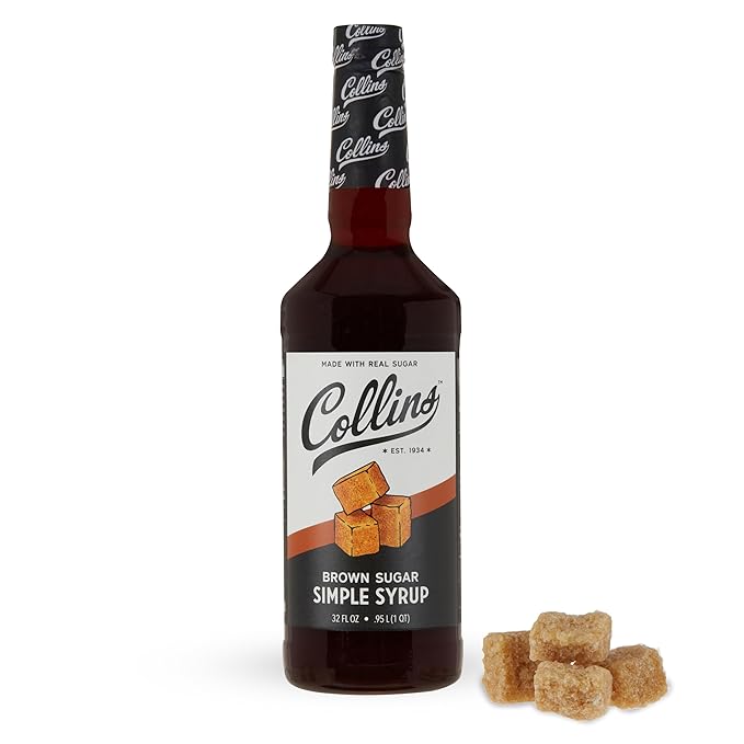 Collins Brown Sugar Syrup - Simple Syrup for Cocktails, Brown Sugar Coffee Syrup - Cocktail Syrup 32oz Set of 1 by Collins