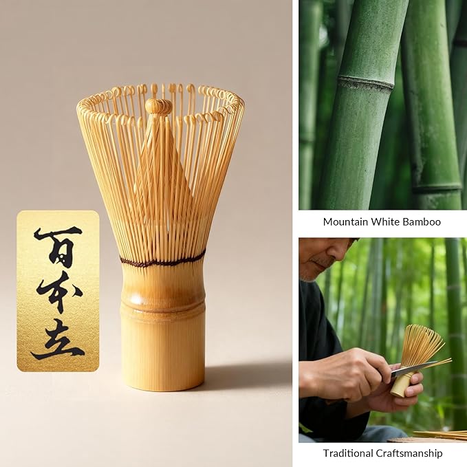 8 Pcs Matcha Whisk Set: Matcha Bowl, Whisk and Holder, Cleaning Brush, Bamboo Scoop, 304 Sifter, Tool Holder, Tea Mat – Matcha Set Kit Gifts for Women, Mom, Valentines Day (Green)