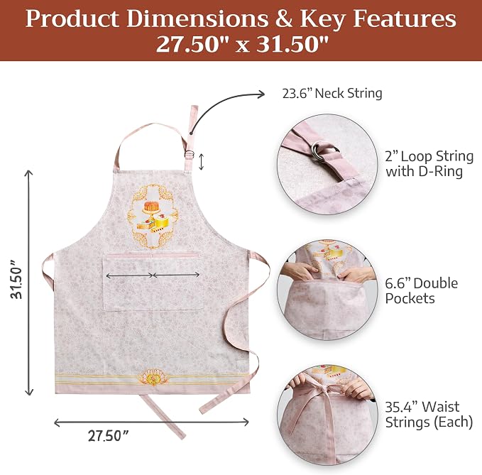 Maison d' Hermine 100% Cotton Apron for women with Pocket Kitchen Chef Apron for Men Cooking Mothers Day Gifts - Image 5