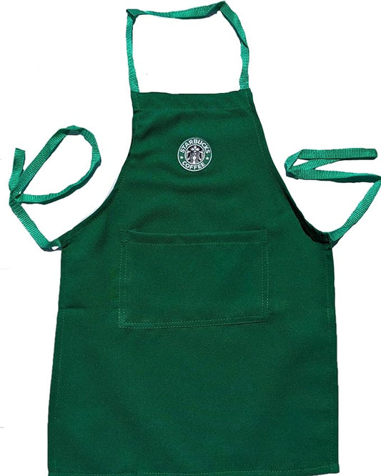 Beautiful Kelly Green Apron Center Pocket Embroidered Logo Patch (Kids M Apron (8-12 yrs) + CAP) by Unknown