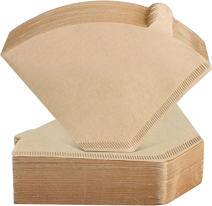 600Pcs Cone Coffee Filters #4, Clinuse Unbleached Size 04 Coffee Filters 8-12 Cup, Disposable Natural Paper Filters, No.4 Cone Filters Compatible with Ninja, Cuisinart, Pour Over and Drip Coffee Maker