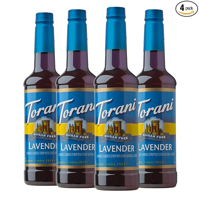 Torani Sugar Free Lavender Flavored Drink Syrup, 25.4 fl oz (Pack of 4) by Torani