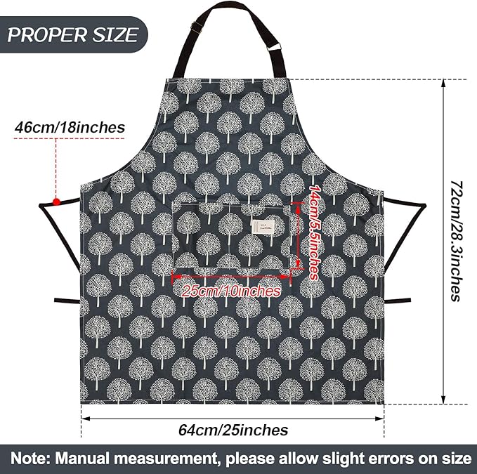 SATINIOR 3 Pcs Waterproof Kitchen Apron with 2 Pockets - Image 2