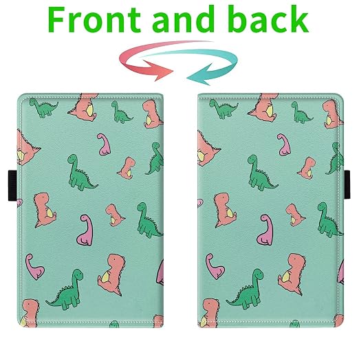 Server Books for Waitress, with 7 Large Pockets, Waiter Serving Book, Waitstaff Server Order Pads, Cute PU Leather Server Book with Pen Holder Fit Server Apron, Cute Dinosaur B - Image 2