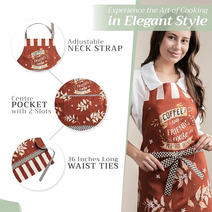 Maison d' Hermine 100% Cotton Apron for women with Pocket Kitchen Chef Apron for Men Cooking Mothers Day Gifts - Image 5