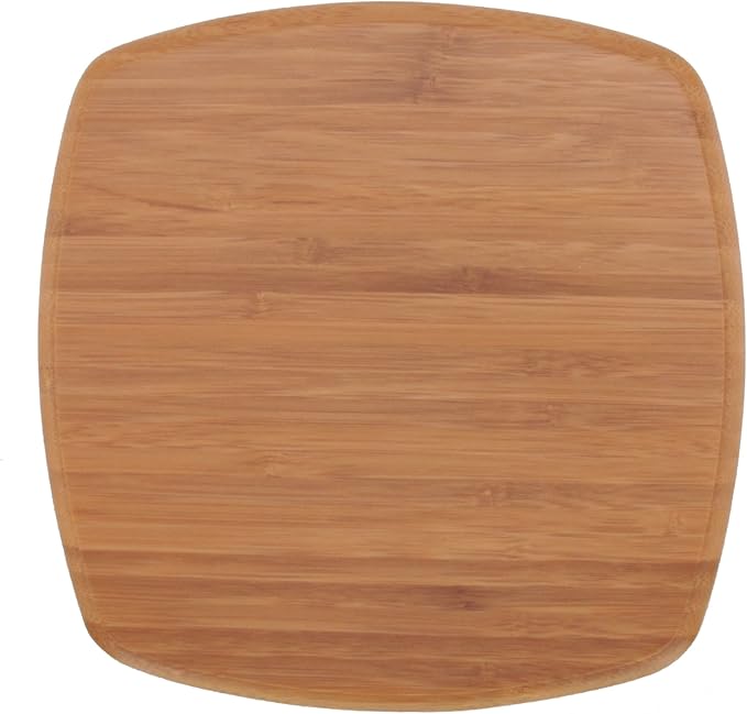 BambooMN 8" x 8" Natural Bamboo Decorative Display Table Top Tea Serving Tray Plate Holder for Coffee Dining Table, Countertop, Vanity or Kitchen