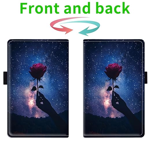 Server Books for Waitress, with 7 Large Pockets, Waiter Serving Book, Waitstaff Server Order Pads, Cute PU Leather Server Book with Pen Holder Fit Server Apron,Rose in Starry Sky - Image 2