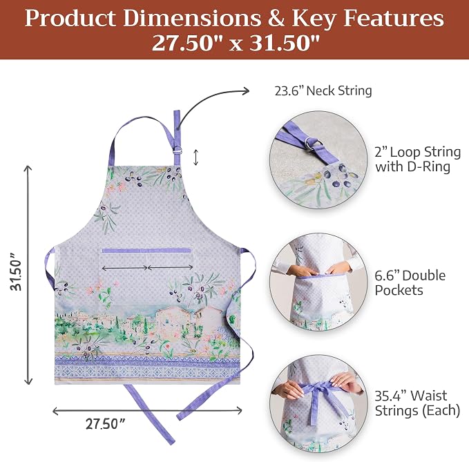 Maison d' Hermine 100% Cotton Apron for women with Pocket Kitchen Chef Apron for Men Cooking Mothers Day Gifts - Image 5
