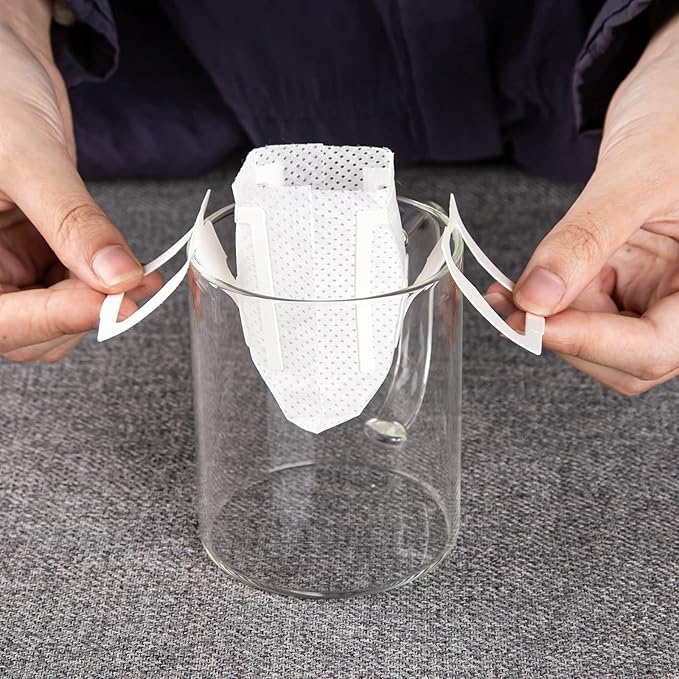 PARACITY 50Pcs Portable Coffee Filter Bag with Hanging Ear Design, Disposable Drip Coffee Filter Paper Bag single Serve, Pour Over Coffee Filter Compatible with a Wide Variety of Coffee Cups/Utensils