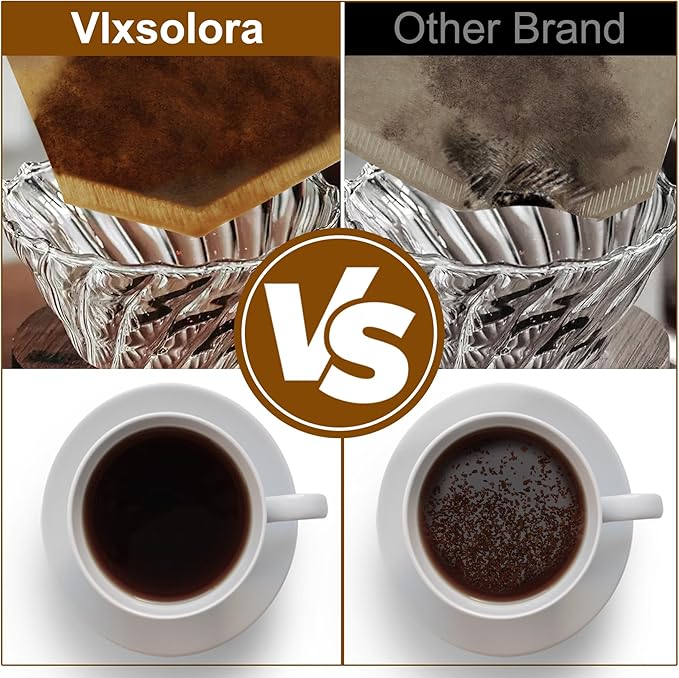 220 Count #4 Cone Coffee Filters, Tear-Resistant Seams, Unbleached for 8–12 Cup Coffee Makers