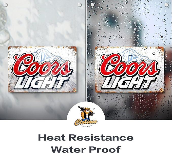 Coors Light Beer Signs Man Cave Decor | Bar Vintage Metal Tin Signs | Garage Retro Home decor | Wall Poster Funny Cool Things Stuff For House Shop Room Coffee 8 * 12 Inch - Image 3