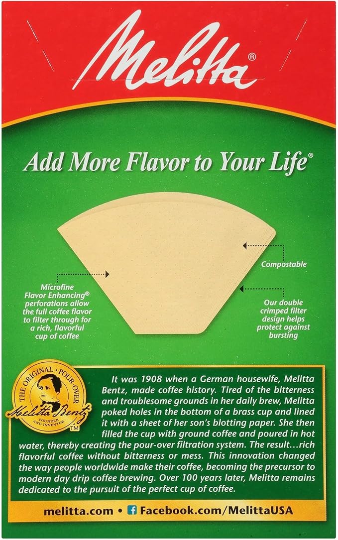 Melitta 622752 #2 Natural Brown Cone Coffee Filters 100 Count (2pack)