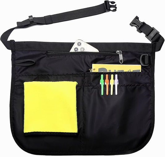 Waterproof Server Apron for Women with 5 Pockets,Quickly Put on and Take off Waitress Aprons,Work Apron for Bartender Barista