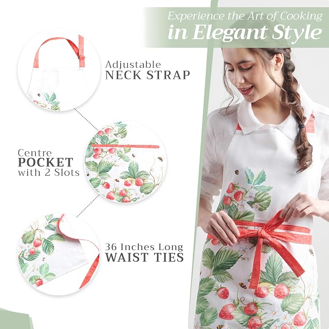 Maison d' Hermine 100% Cotton Apron for women with Pocket Kitchen Chef Apron for Men Cooking Mothers Day Gifts - Image 5
