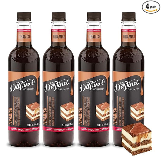 DaVinci Gourmet Classic Tiramisu Syrup, 25.4 Fluid Ounces (Pack of 4)