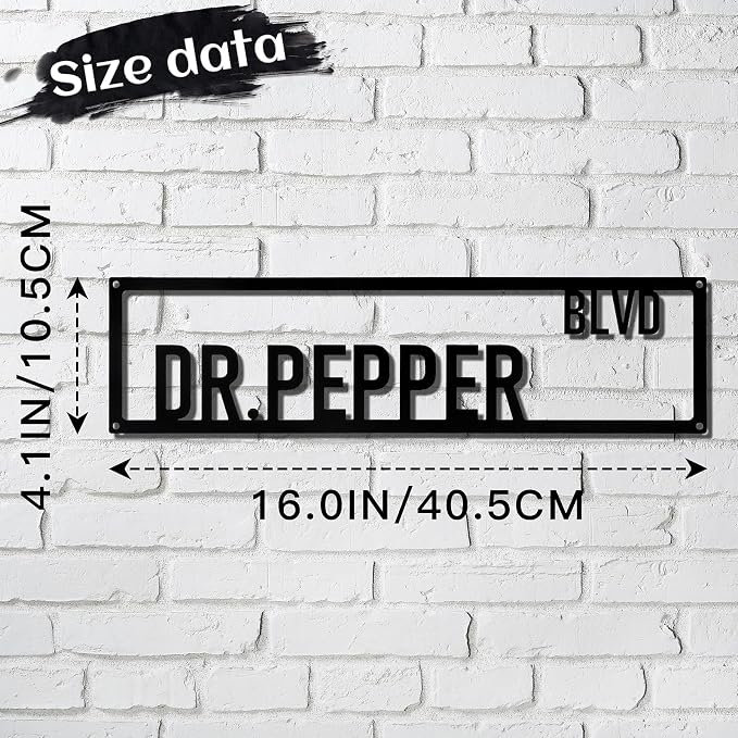 Metal Wall Art Decor Dr.Pepper Blvd Metal Signs Street Sign with Letter for Bar Home Man Cave Cafe 16 x 4 Inches - Image 2