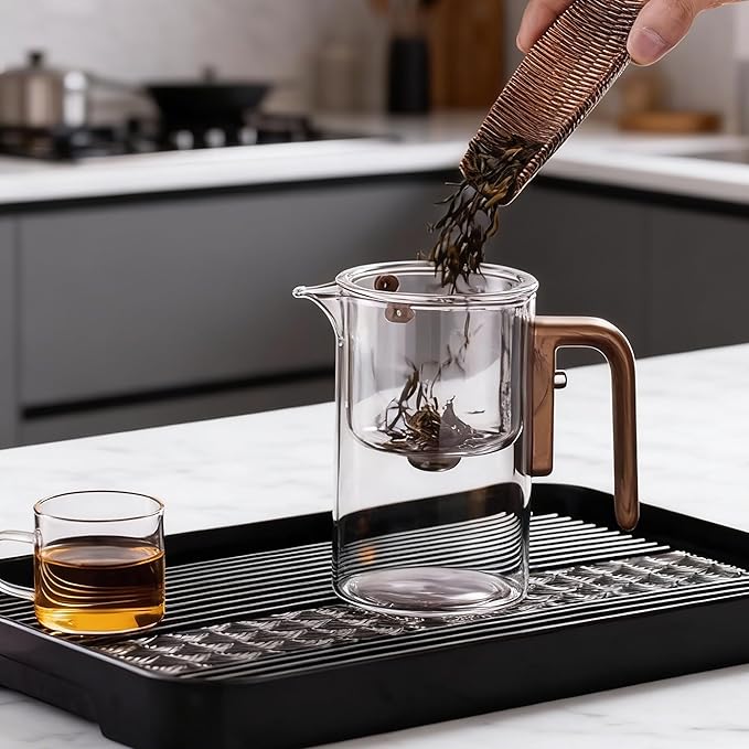 Enchanted Tea Pot, Magic Tea Pot for Loose Leaf Tea Steeper, Heat Resistant Borosilicate Glass Teapot with Tea Infuser, Ideal Gift for Tea Lovers - 20 oz (600 ml)