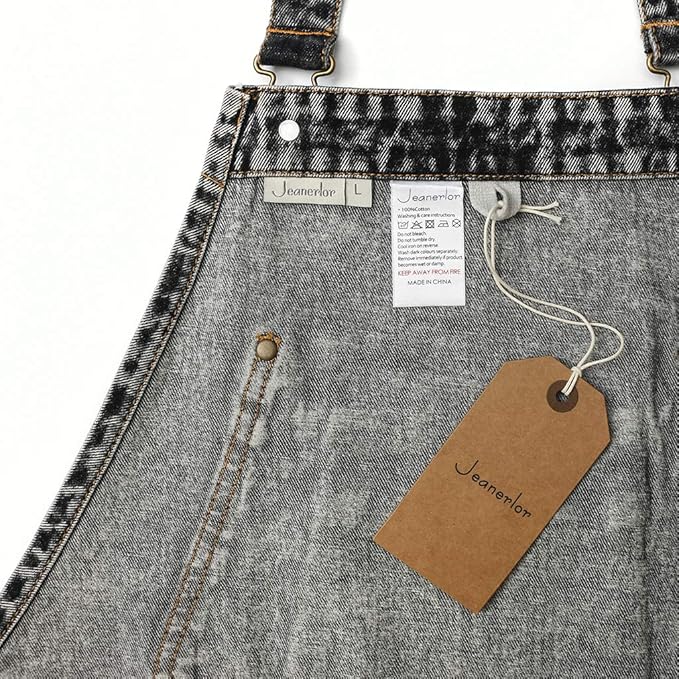 Jeanerlor - Cotton Denim Shop Black Tool Aprons with Pockets for Men - Jean Work Aprons for Men Cross Straps & Adjustable L to XXL