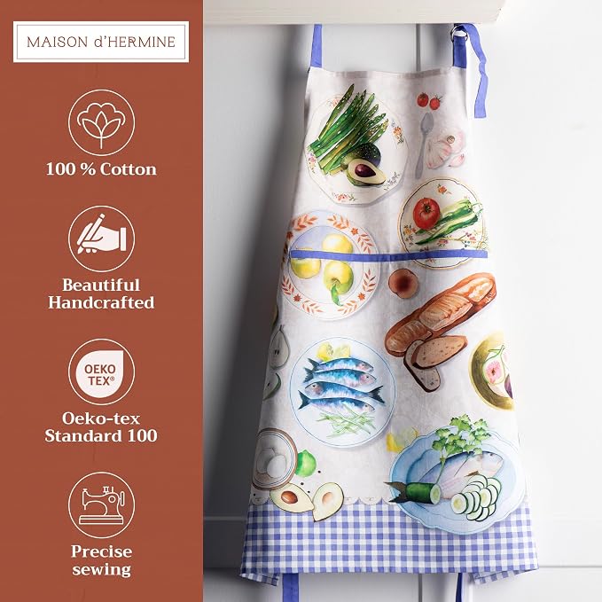 Maison d' Hermine 100% Cotton Apron for women with Pocket Kitchen Chef Apron for Men Cooking Mothers Day Gifts - Image 2