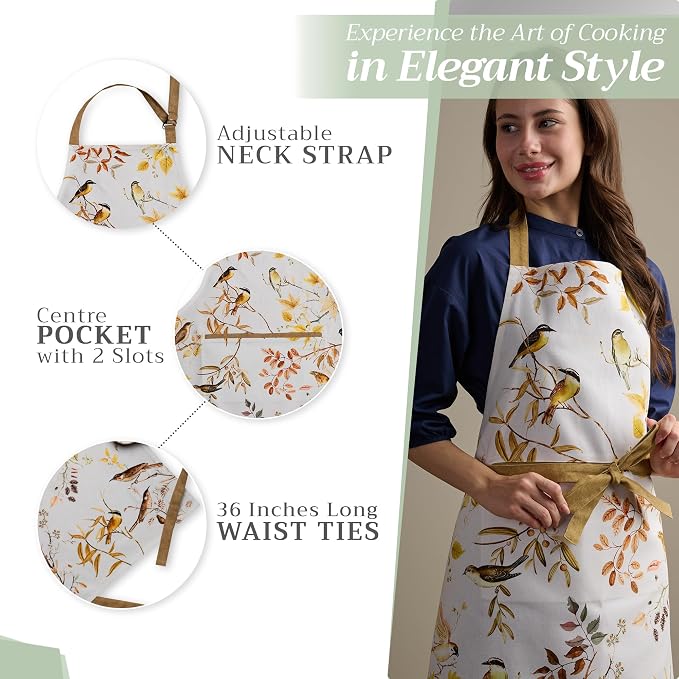 Maison d' Hermine 100% Cotton Apron for women with Pocket Kitchen Chef Apron for Men Cooking Mothers Day Gifts - Image 5