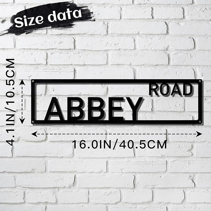 Metal Wall Art Decor Abbey Road Metal Signs Music Room Street Sign with Letter 16 x 4 Inches - Image 2