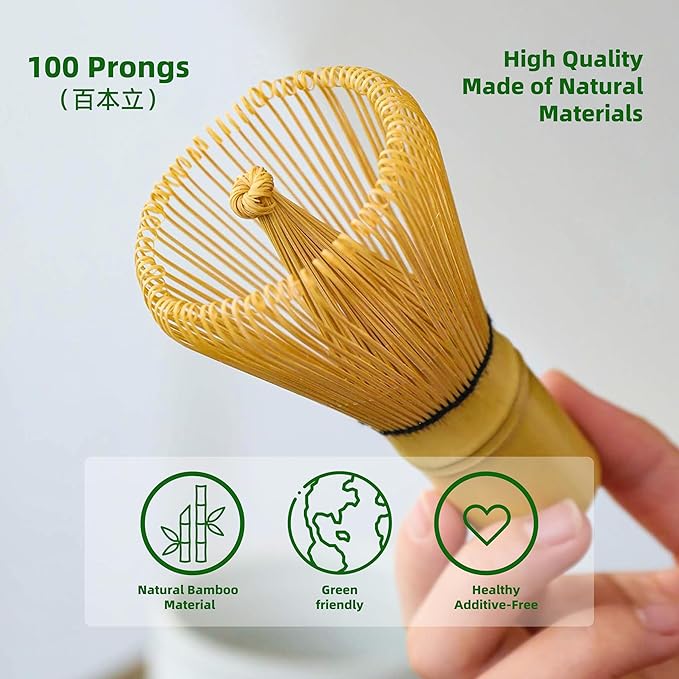 TEANAGOO MA-01 Japanese Matcha Ceremony Accessory, Matcha Whisk (Chasen), Traditional Scoop (Chashaku), Tea Spoon, Whisk Holder, The Perfect Set to Prepare a Traditional Cup of Matcha.…