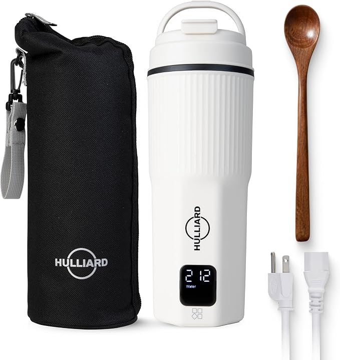 Travel Electric Kettle - 316 Stainless Steel, Portable Tea Kettle & Water Heater, 450ml Portable Water Boiler, 6 Temperature Settings, Auto Shut-Off, Universal Voltage (100-240V)