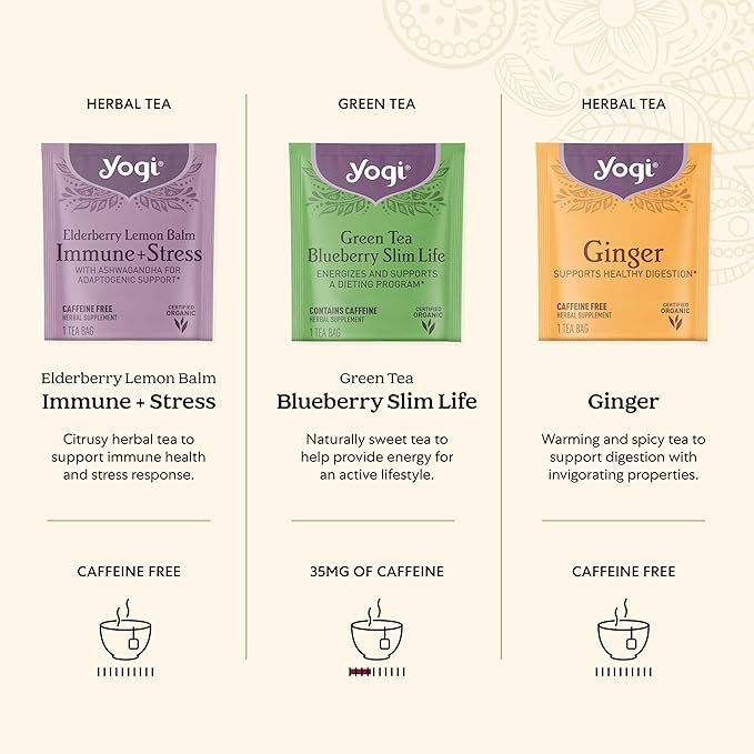 Yogi Organic Tea Sampler Gift Box (45 Tea Bags) Assorted Delicious Wellness Blends - 9 Favorite Herbal, Green & Black Varieties | Gift Box, 9 Favorite, Assorted, Delicious, Wellness Teas
