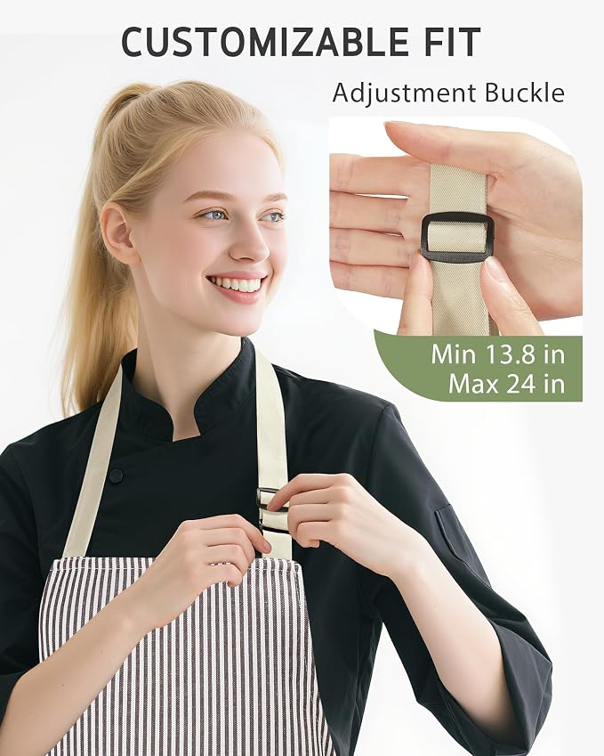 Syntus Apron for Men Women, Adjustable Cooking Kitchen Apron with 2 Pockets | Machine Washable, Firm Stitching, Stain Resistance, Long Tie Straps, 2 Pockets, Versatility, Unisex Use, Gift, BBQ - Image 4