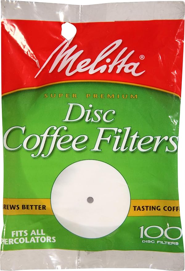 Melitta Disc Coffee Filters for Percolators, White, 3.5-Inch, 100 Count (Pack of 24) 2400 Total Filters Count